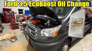 2017 Ford Transit 35 Ecoboost Oil Change amp Dash Reset [upl. by Nnylasor]