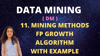 11 Mining Methods  FP Growth algorithm with Example DM [upl. by Polinski]