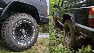 Jeep XJ  Maxxis Bighorn MT 764 Tire Test In Mud 33x125x15 Street Tire Pressure [upl. by Evin]