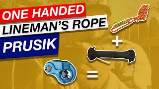 One Handed Linemans Belt With A Prusik  Turn Your Prusik Into An Ascender for 10 Cents  Video [upl. by Ranson]