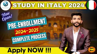 How to do Pre enrollment for Italy  Pre enrolment 20242025  Universitaly Portal Italy Full Guide [upl. by Oinotnas]