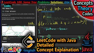 LeetCode 100  Java Solution for Same Tree Problem  Binary Tree Comparison HindiEnglish [upl. by Huber]