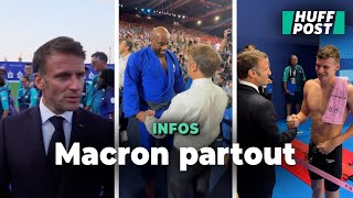 Macron était partout pour le « golden friday » français des JO [upl. by Valleau]