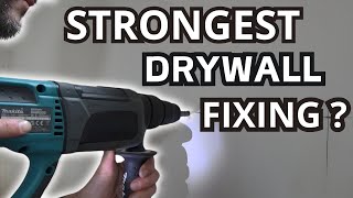 How to FIX to DOT amp DAB PLASTERBOARD Strongest drywall fixing Corefix plug amp screw Timco plugs [upl. by Gilson803]