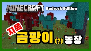 마인크래프트 베드락 에디션 네더 뒤틀린 곰팡이 농장 minecraft Bedrock Edition 116  Warped crimson Fungus Farm Tutorial [upl. by Dannica]