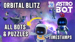 Astro Bot PS5  Orbital Blitz  All Bots amp Puzzles with timestamps [upl. by Jacinto]