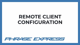 Preconfiguring phrase file synchronization for remote clients [upl. by Odie]