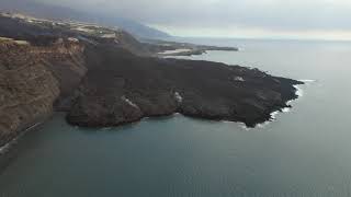 Newly formed lands of La Palma in the ocean Cumbre Vieja eruption 4K Drone 301021 [upl. by Eniak]