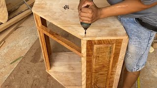 How To Build Corner Wine Cabinet  Amazing Woodworking ideas [upl. by Hsoj]