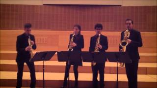 BWV 1067 Badinerie Bohemian sax quartet [upl. by Aikemot]