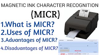 MICR Kya haiwhat is magnetic ink character recognitionwhat is MICR in hindidefinition of MICR [upl. by Ataynik]