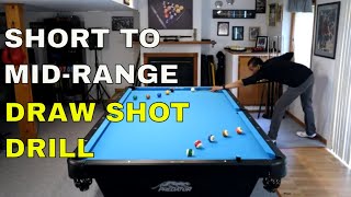 The Perfect Short to MidRange Draw Shot Drill  Pool Lesson [upl. by Adnohsek]