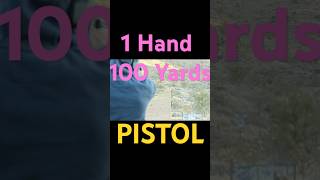 1 HAND 100 Yard PISTOL SHOT shooting pistol 9mm [upl. by Nnylacissej]