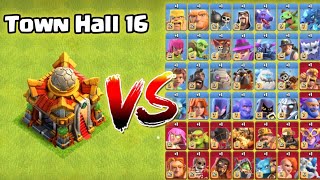 Town Hall 16 vs All Max Troops🔥 Clash of Clans [upl. by Therese938]