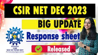 CSIR NET DEC 2023 RESPONSE SHEET RELEASED 🔥 Link in description II Check Now [upl. by Orimar]