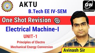 UNIT1 I ONE SHOT REVISION I EMI I Principles of Electromechanical Energy Conversion I AKTU [upl. by Nalyd]