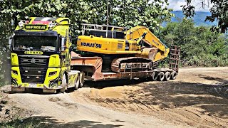 ນຳສົ່ງລົດຈົກ komatsu 450 ຈາກດ່ານບໍ່ເຕ່ນ​ໄປ​ນະຄອນຫລວງວຽງຈັນ บ่อเต็นไป เวียงจันทน์ [upl. by Candie]