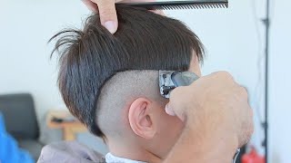 low fade haircut  haircuts for boys tutorial  stylist elnar school [upl. by Attevad288]