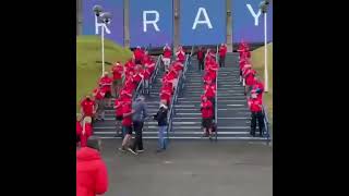 Doddie Weir clapped into Murrayfield by trekkers and former teammates [upl. by Eisteb]