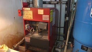 gas boiler with water leak on return riser [upl. by Hort]