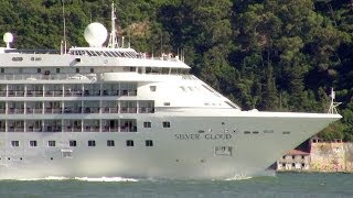 Silversea Silver Cloud cruise ship in Lisbon [upl. by Arracahs]