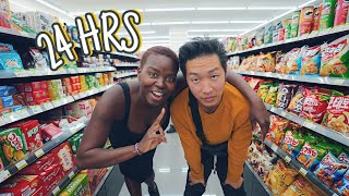 Eating 24 HRS at KOREAS Convenience Stores w8 KIDS [upl. by Torruella]