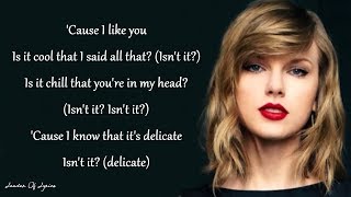 Taylor Swift  DELICATE Lyrics [upl. by Nizam497]