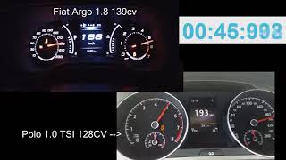 Fiat Argo 18 HGT vs VW Polo 10 TSI [upl. by Anairo]