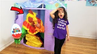 Sally Pretend Play Hide and Seek with Giant chicken surprise toy for Kids [upl. by Velleman]