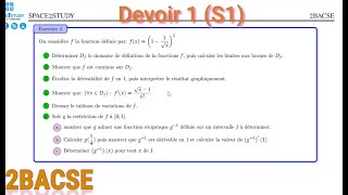 Devoir 1  Exercice 4  Partie 1  Limites et continuité  Dérivation  2BACSE [upl. by Sully]