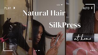 Natural Hair Silk Press AT HOME SalonWorthy [upl. by Hefter]