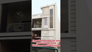 Elevation glazing glass railing and CNC work Krishna Steel 9589 454 666 [upl. by Grissel18]