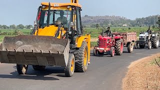 JCB 3dx Xpert loading Field Mud  Eicher 485 Tractor  Mahindra 275 Di with Trolley  Pramods Life [upl. by Lewin]