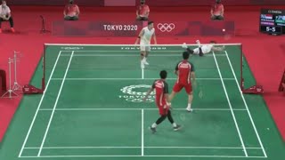 Badminton Olympic Tokyo 2020  AHSANHENDRA INA vs KAMURASONODA JPN  QF  MD [upl. by Lejeune]