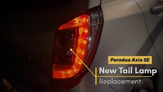 Perodua Axia SE  New Tail Lamp Replacement  Easy [upl. by Kelwen]