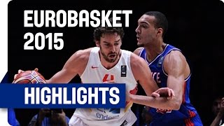 Spain v France  SemiFinal  Game Highlights  EuroBasket 2015 [upl. by Mazurek304]