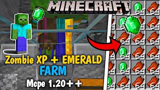 ZOMBIE XP  UNLIMITED EMERALD FARM Mcpe 120 FOR ALL VERSIONS [upl. by Biddie]