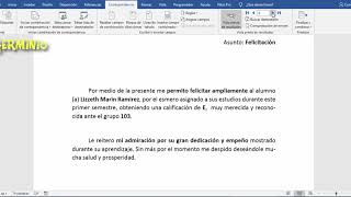 Correspondencia en word 2016 [upl. by Constantina607]