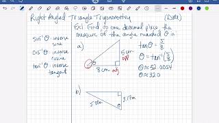 Right angle triangle trigonometry  finding a missing angle [upl. by Bittencourt]