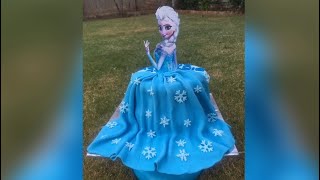 Cake decorating ideas  Elsa cake  how to make frock frills with fondant  princess cake ideas [upl. by Gerrie]