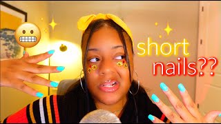 I made the best ASMR video with short nails 💅🏾✨100 of you will tingle in 1 minute chaotic 🤤🔥 [upl. by Novaelc]