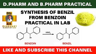 Synthesis of Benzil from Benzoin with procedure  Practical in lab  Bpharm and Dpharm [upl. by Guildroy]