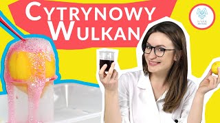 Jak zrobić wulkan z cytryny  Nauka Jest Fajna eksperyment [upl. by Kenimod237]