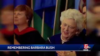 Look back Barbara Bushs controversial Wellesley College speech [upl. by Ahtelra]