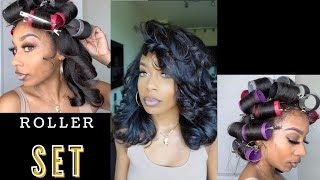 Roller Set on Straight Natural Hair [upl. by Melvina]