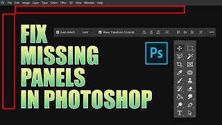 Photoshop Toolbar Missing  Photoshop Options Bar Missing  Missing Panels In Photoshop [upl. by Demy425]