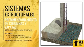 PREDIMENSIONAMIENTO DE COLUMNAS Y ZAPATAS  SIST ESTRUCTURALES [upl. by Ranit]