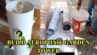 DIY Vertical Hydroponic System  Aeroponic garden tower build part 2 [upl. by Gnoy]