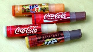 Lip Smacker Flavors Coca Cola Vanilla FANTA amp Mezzo Mix [upl. by Gerson803]