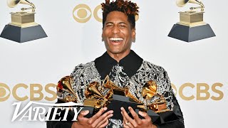 Jon Batiste  Grammys Full Backstage Speech [upl. by Eidnyl]